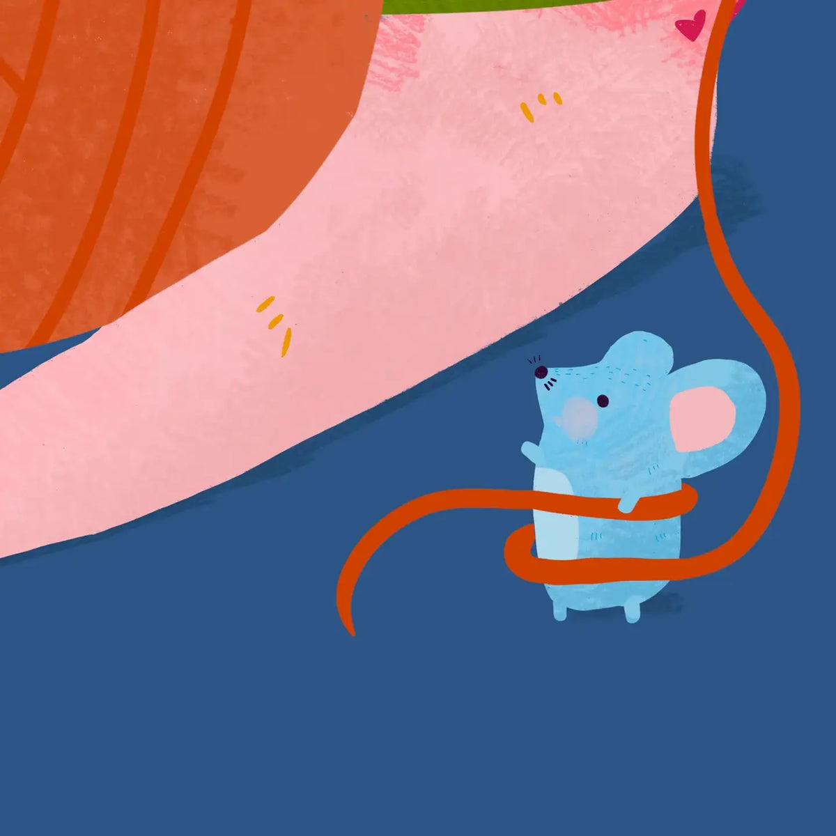 Tangled Cat and Mouse Art Print 8x10