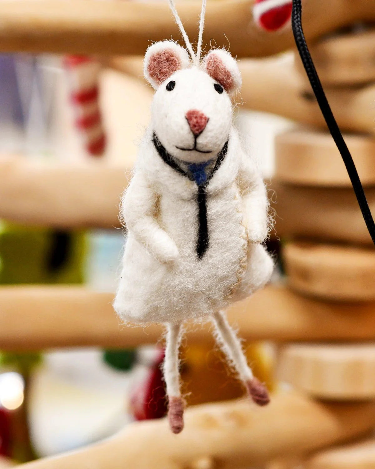 Felt White Mouse Doll Ornament-Fun-Little Fish Co.