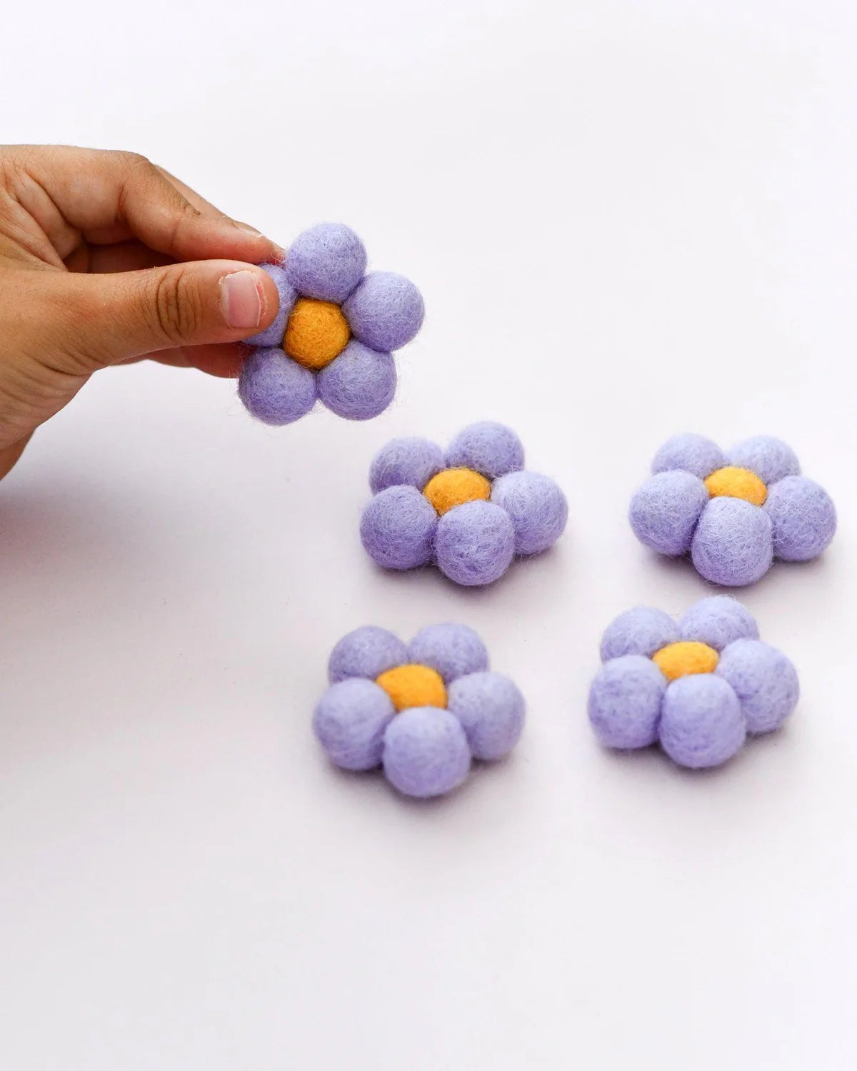 Felt Daisy Flowers -Various Set of 5-Little Fish Co.