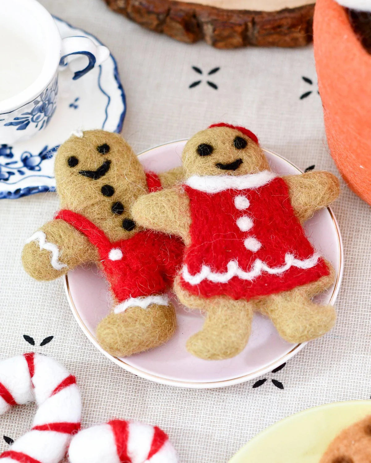 felt gingerbread couple cookies