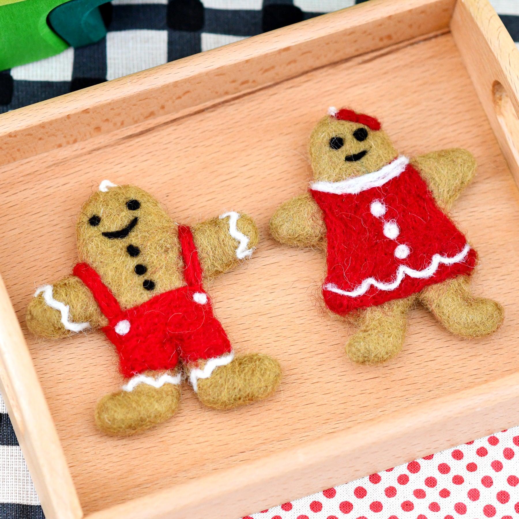 felt gingerbread couple cookies