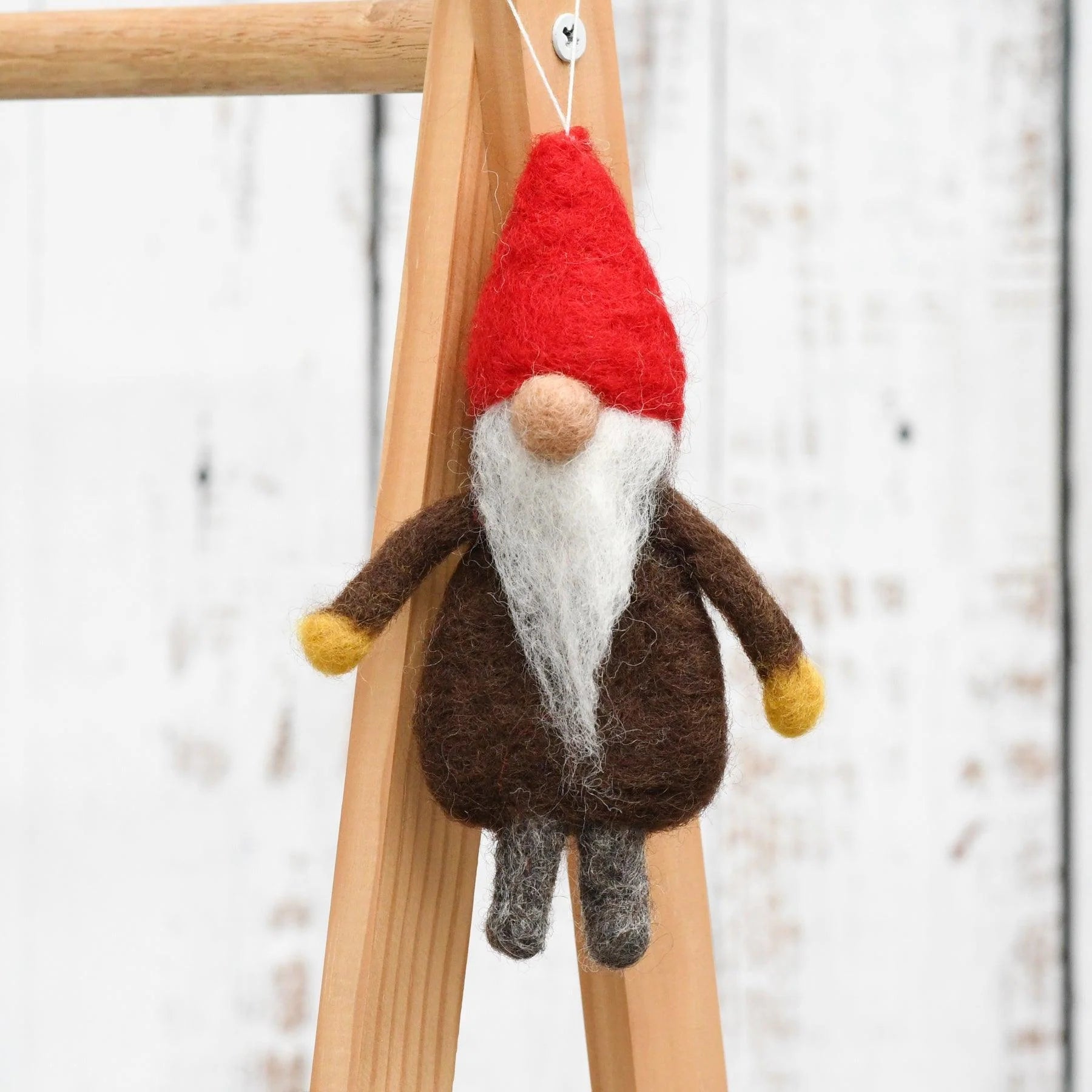 Felt Gnome Hanging - Dark Brown Robe-Fun-Little Fish Co.