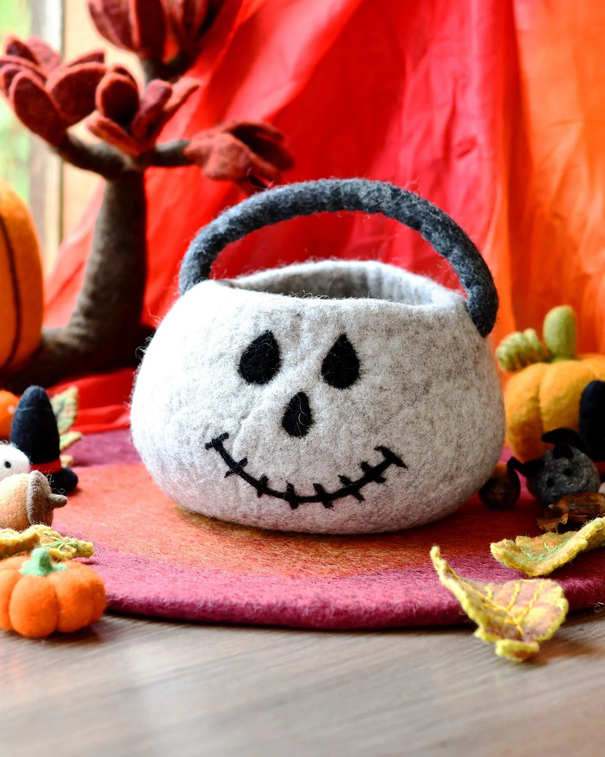 Felt Trick-or-treat Spooky Skull Bag-Fun-Little Fish Co.