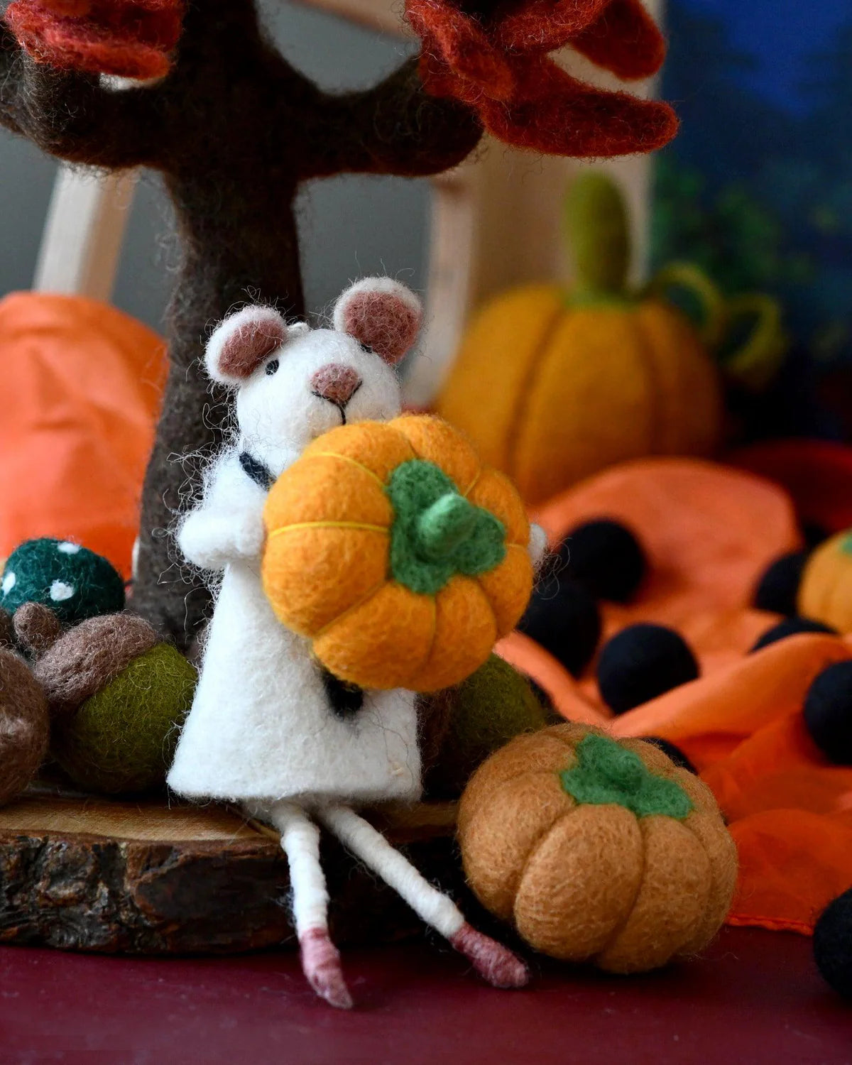 Felt White Mouse Doll Ornament-Fun-Little Fish Co.