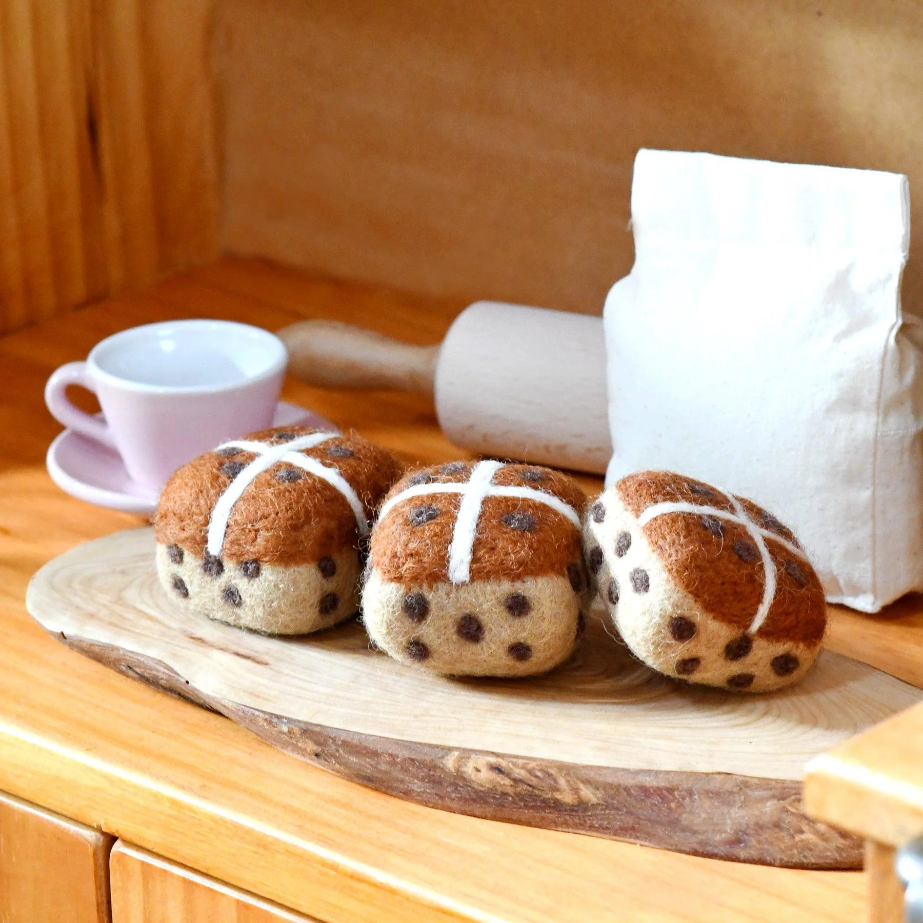 Felt hot cross bun ( single)-Fun-Little Fish Co.