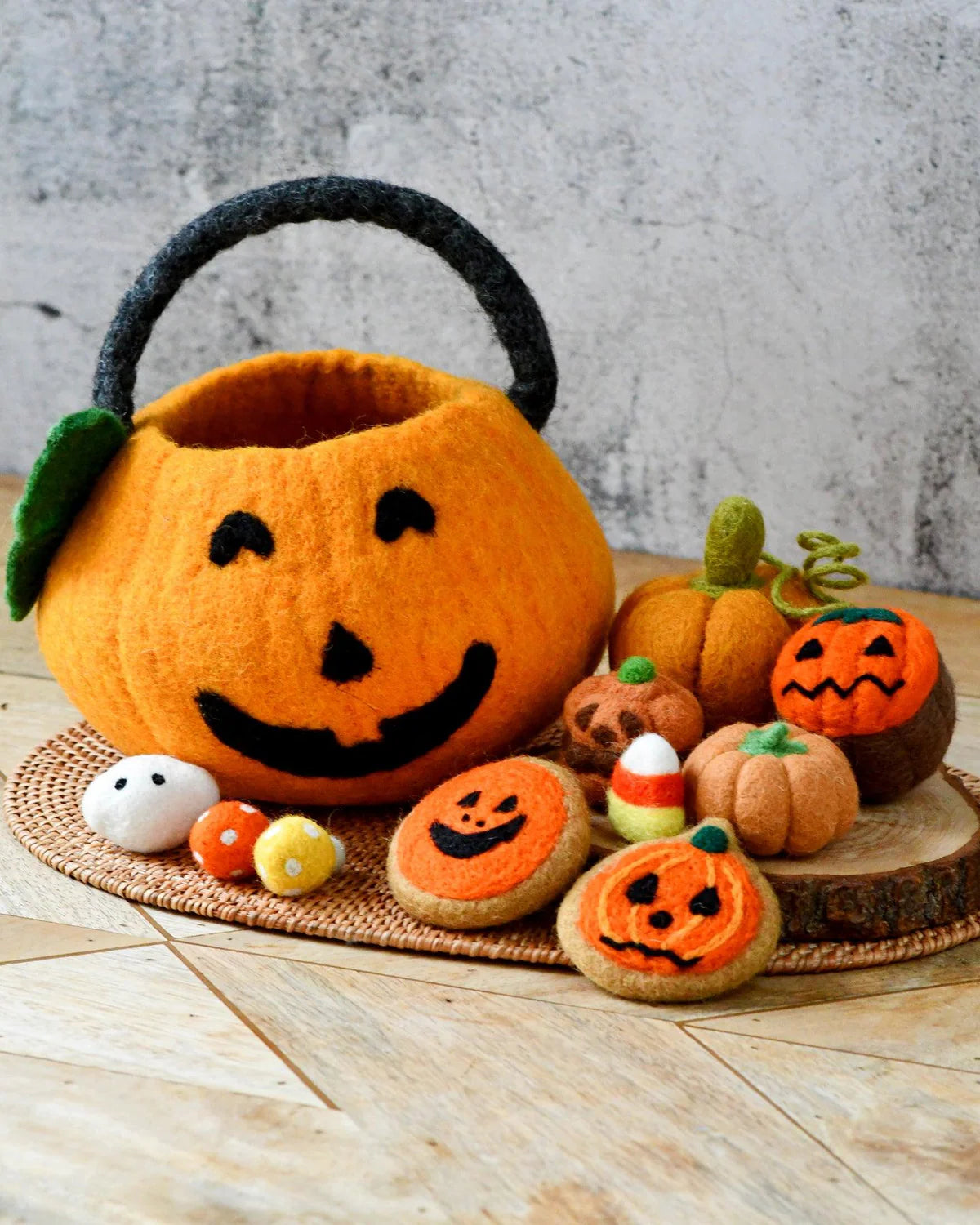 Felt Jack - O - Lantern ( trick or treat) grazing set-Fun-Little Fish Co.