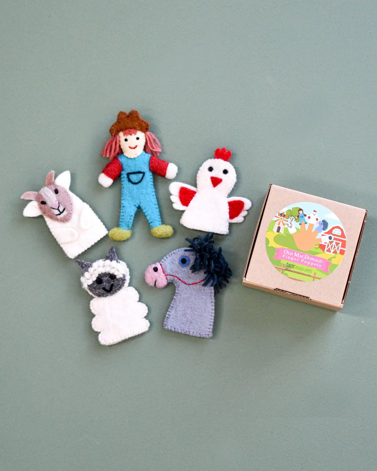 Old MacDonald Farm Animals Finger Puppet Set B