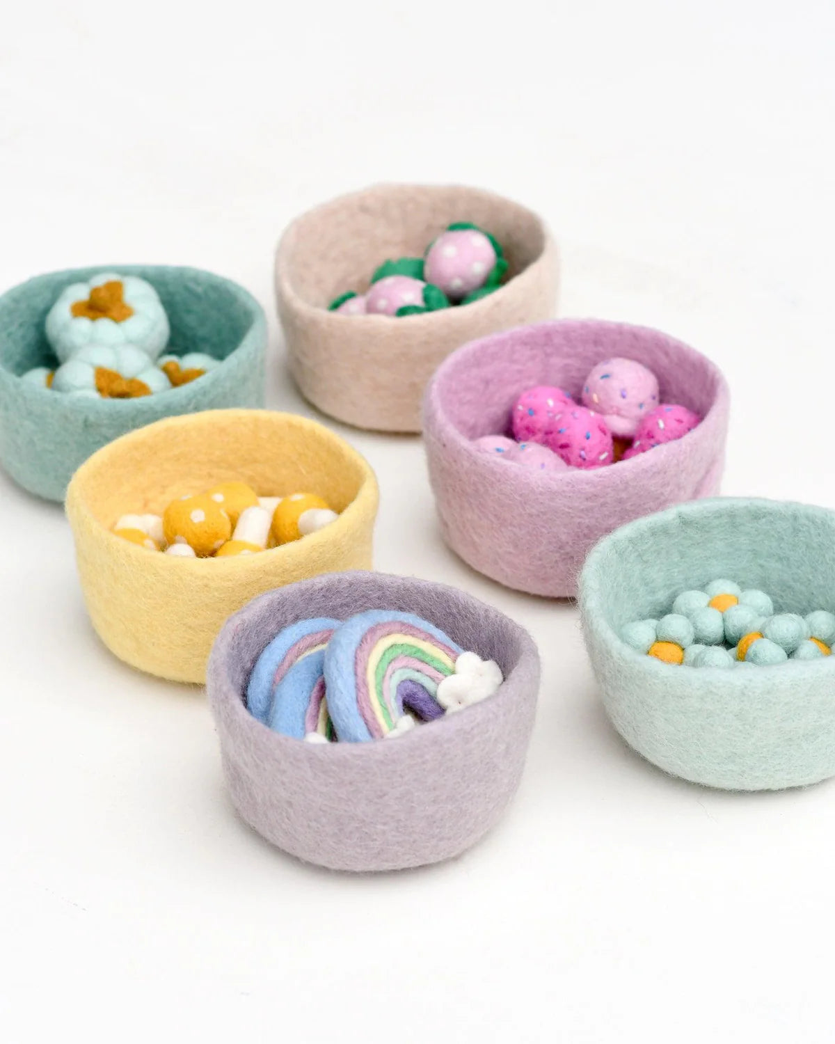 Felt Big Pastel Bowls - Set of 6-Fun-Little Fish Co.