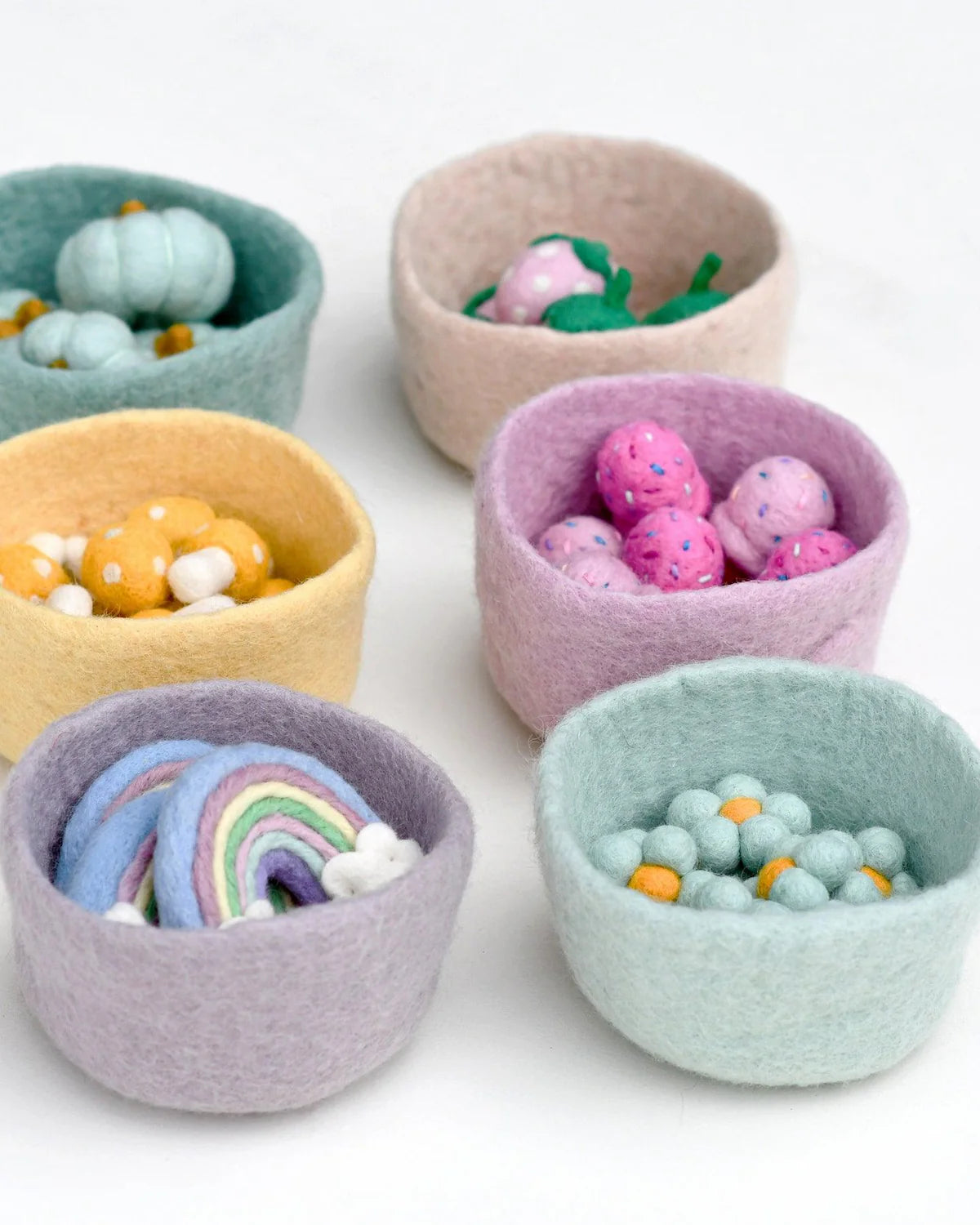 Felt Big Pastel Bowls - Set of 6-Fun-Little Fish Co.