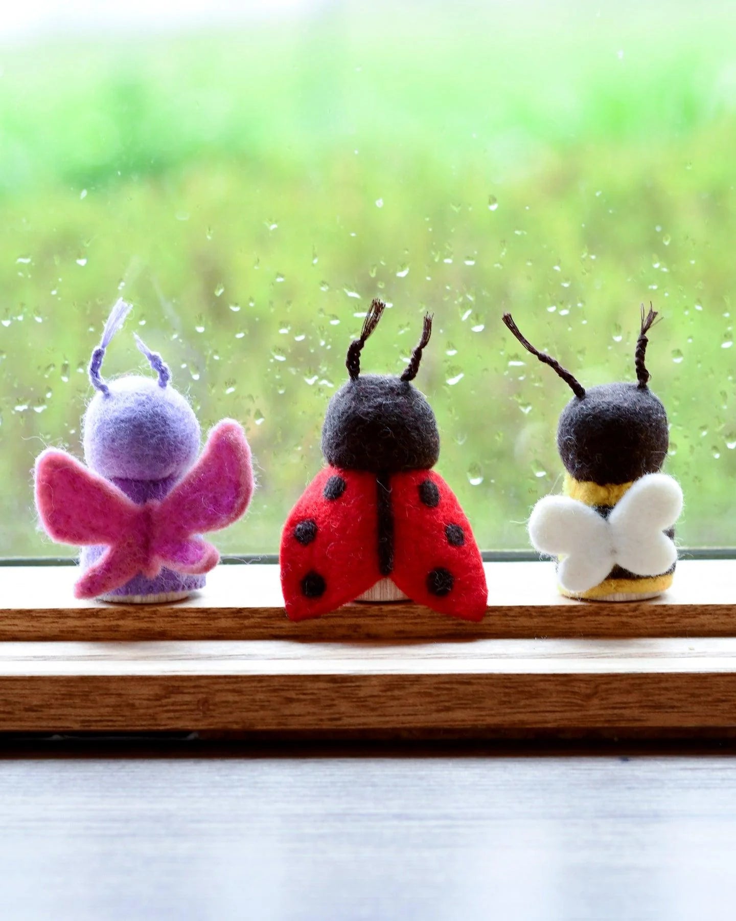 Bug peg doll set, bee ladybug and butterfly-Little Fish Co.