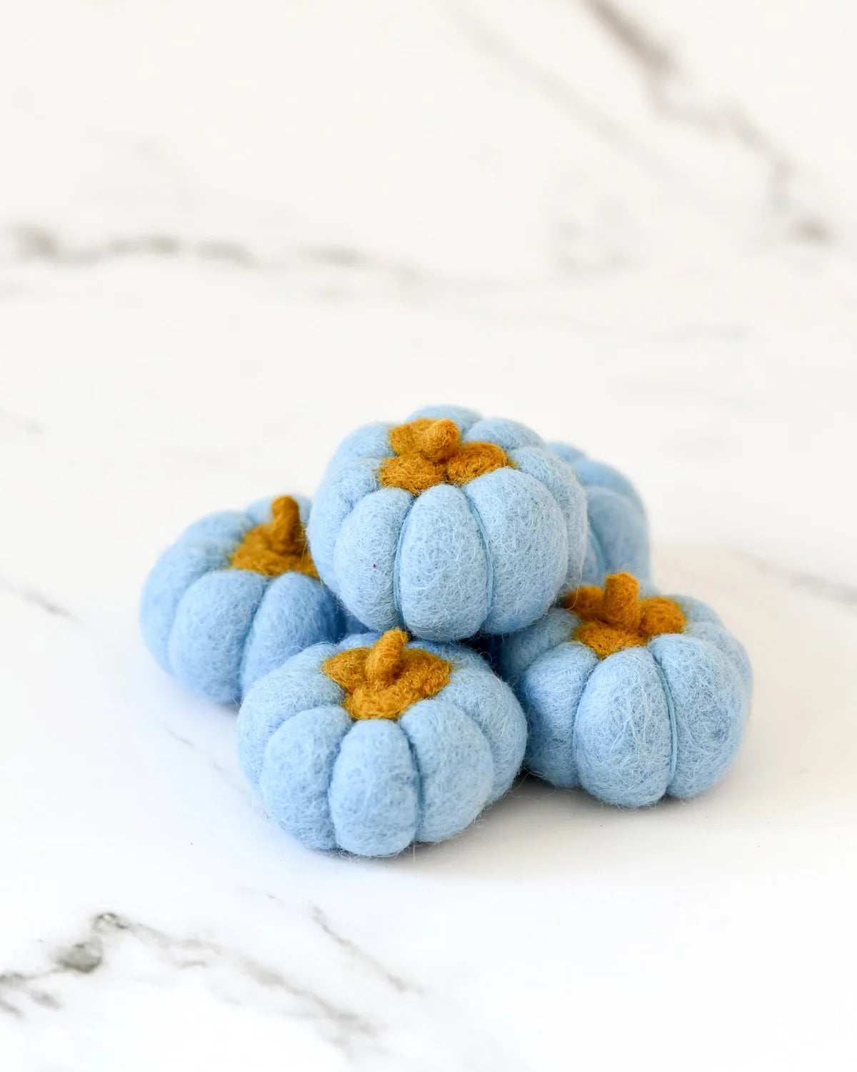 Sky Blue Felt Pumpkins Set of 5-Fun-Little Fish Co.