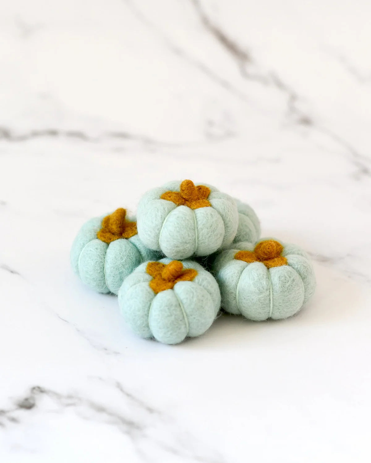 Mint Felt Pumpkins Set of 5-Fun-Little Fish Co.