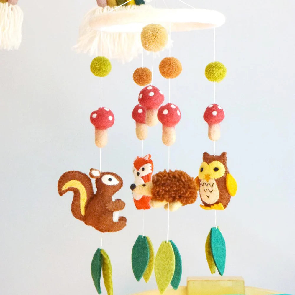 Nursery Cot Mobile - Woodland Animals-Top 30 Felt-Little Fish Co.