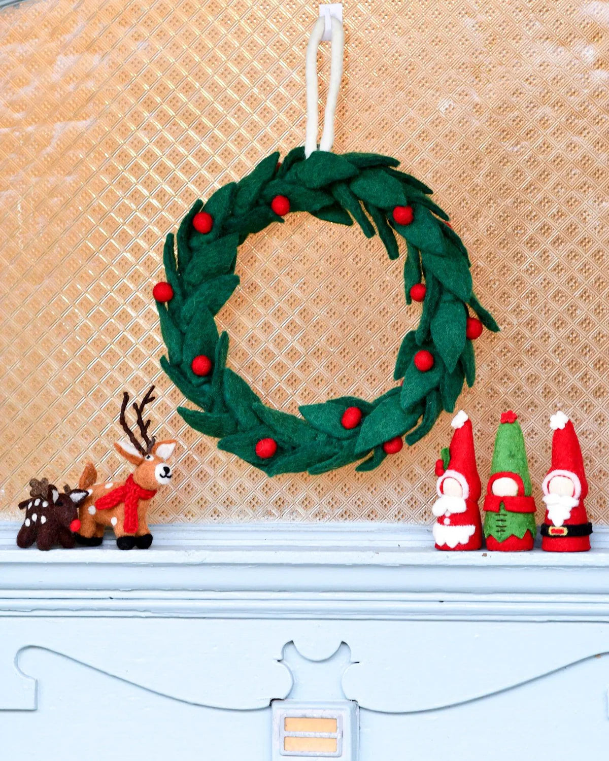 Small Felt Christmas Wreath with Red Berries-Top 30 Christmas-Little Fish Co.