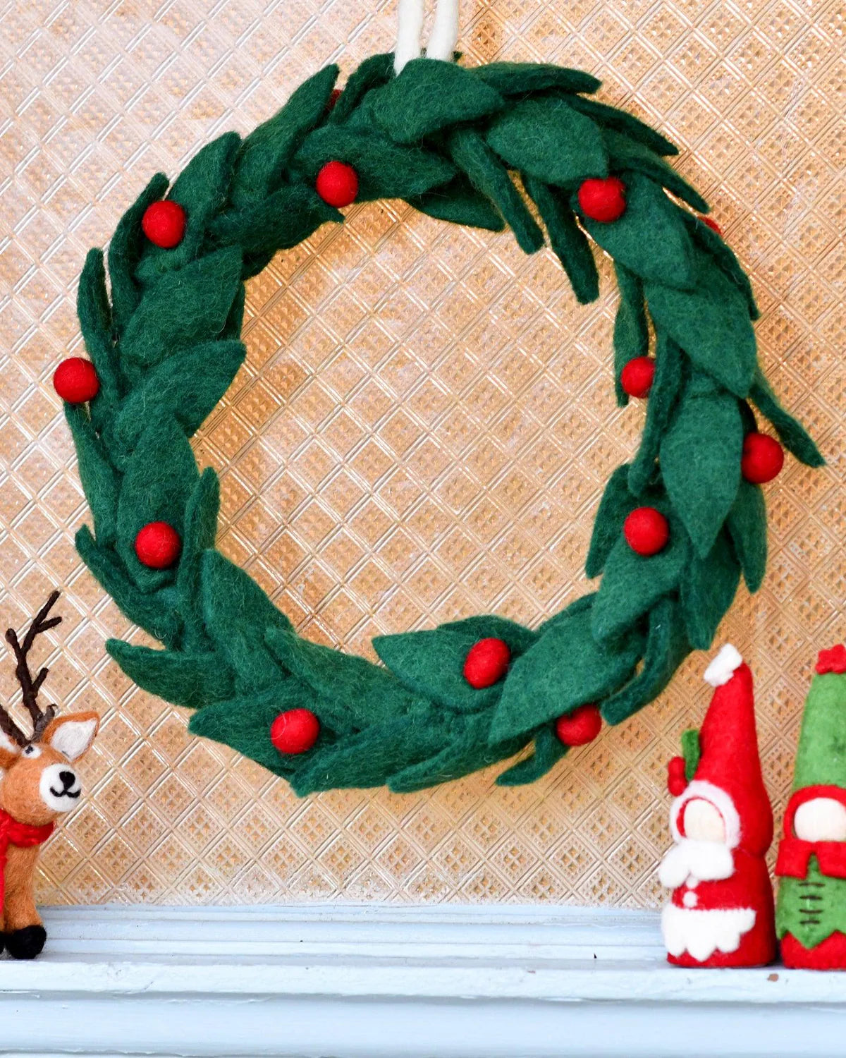 Small Felt Christmas Wreath with Red Berries-Top 30 Christmas-Little Fish Co.