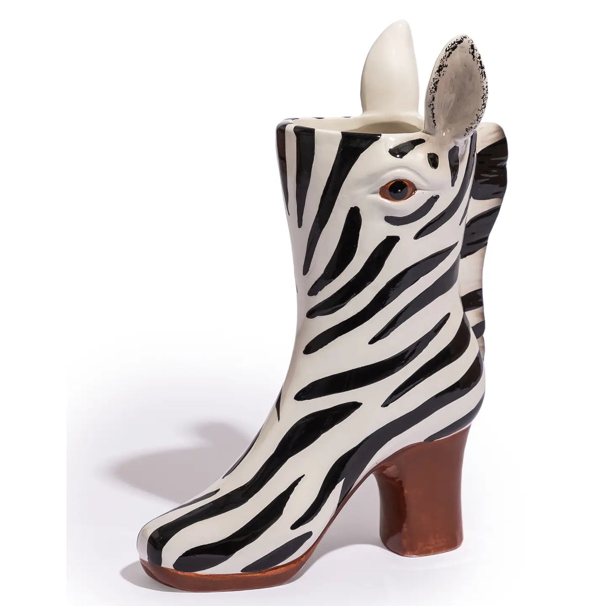 Ceramic Zebra Head Vase