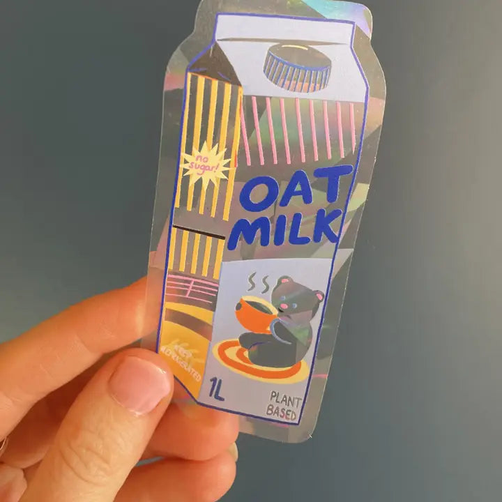 Oat Milk sun catcher sticker-Top 30 Stationary-Little Fish Co.