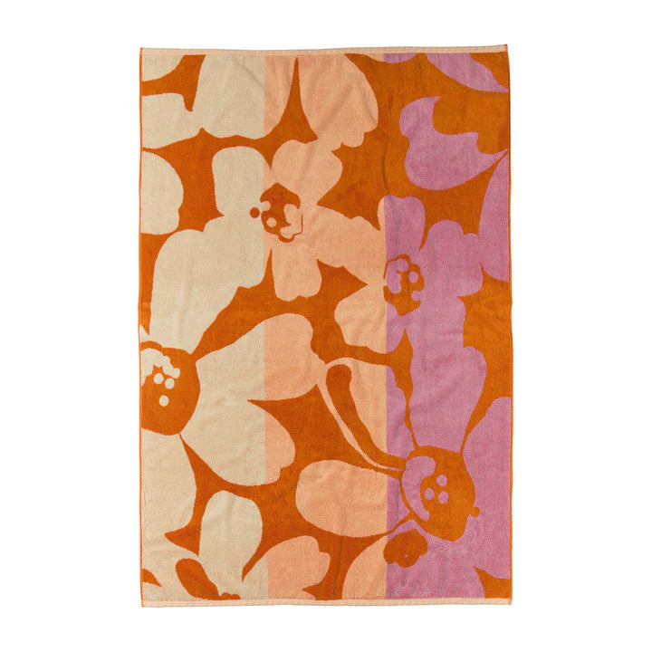 Manning Floral Towel- Persimon-Fun-Little Fish Co.