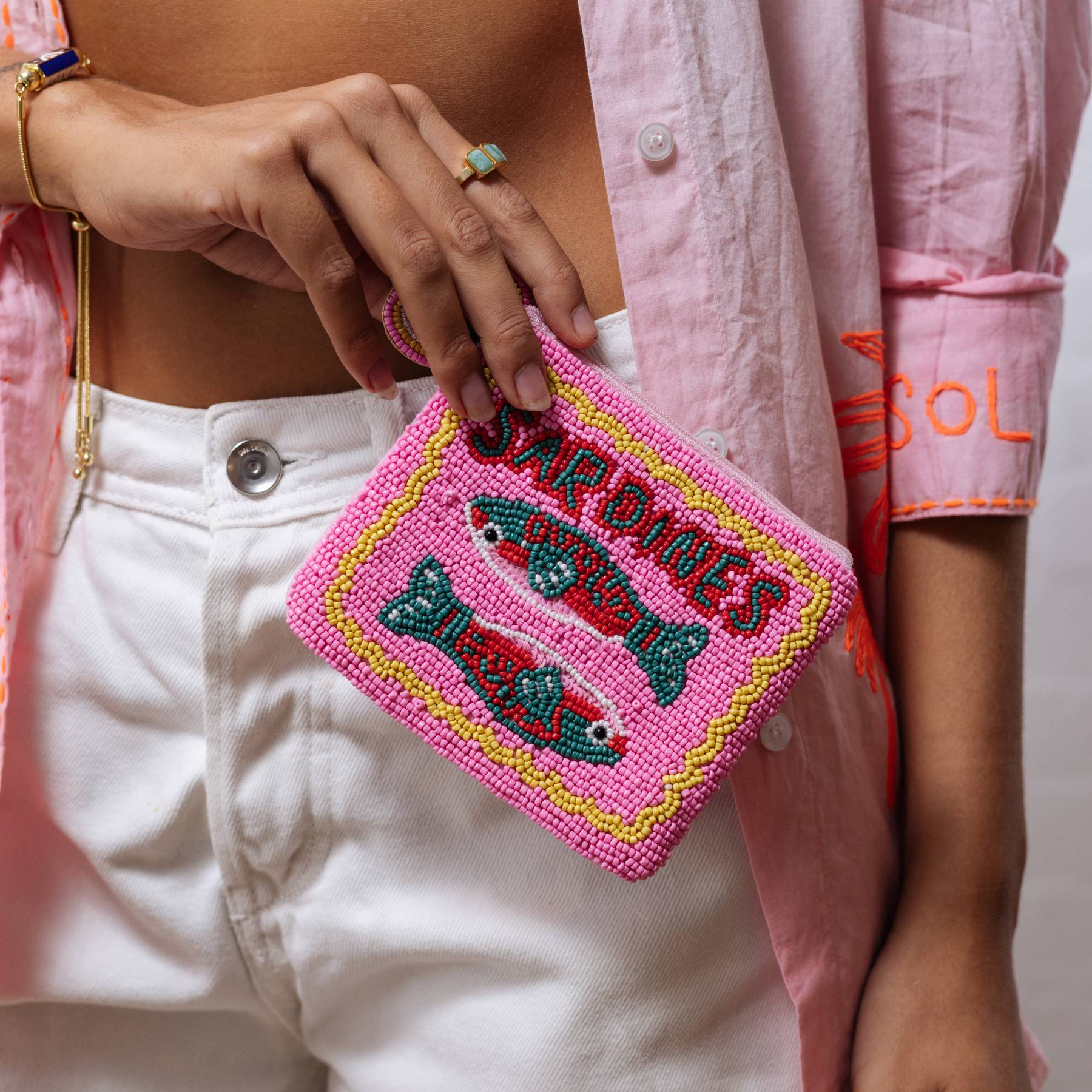 Beaded coin purse - sardines-Fashion-Little Fish Co.