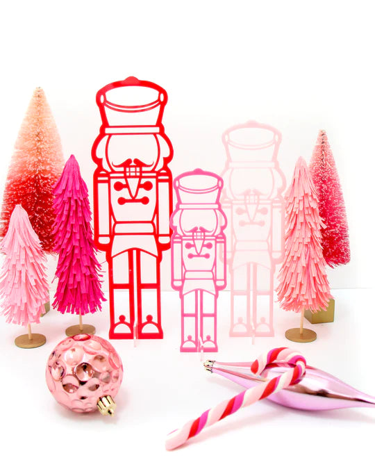 pink and red acrylic nutcracker set of 3-Little Fish Co.