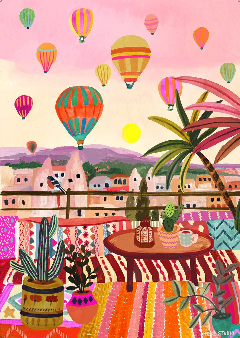 Cappadocia Turkey illustration-Little Fish Co.