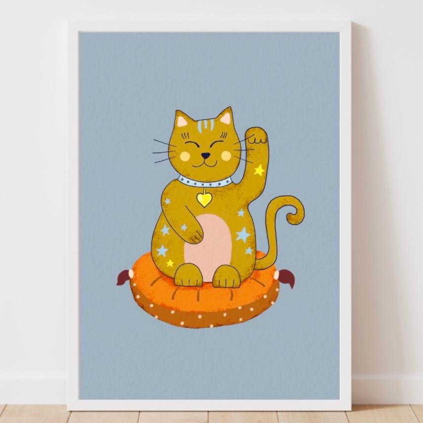 Lucky Cat Print-Little Fish Co.