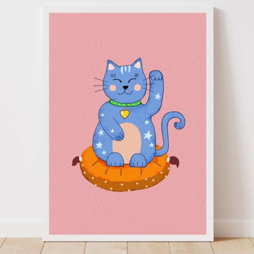 Lucky Cat Print-Little Fish Co.