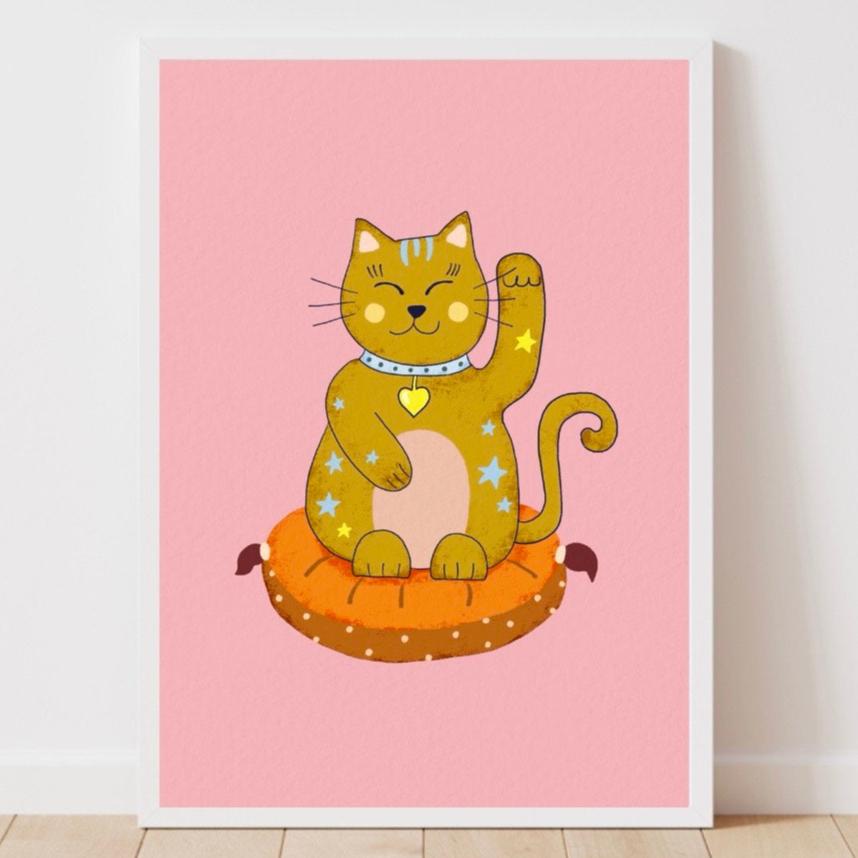 Lucky Cat Print-Little Fish Co.