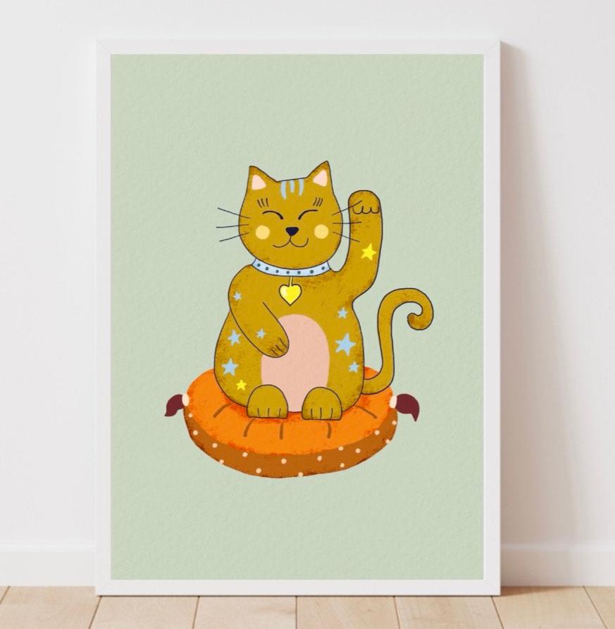 Lucky Cat Print-Little Fish Co.