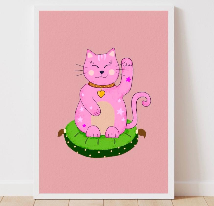 Lucky Cat Print-Little Fish Co.