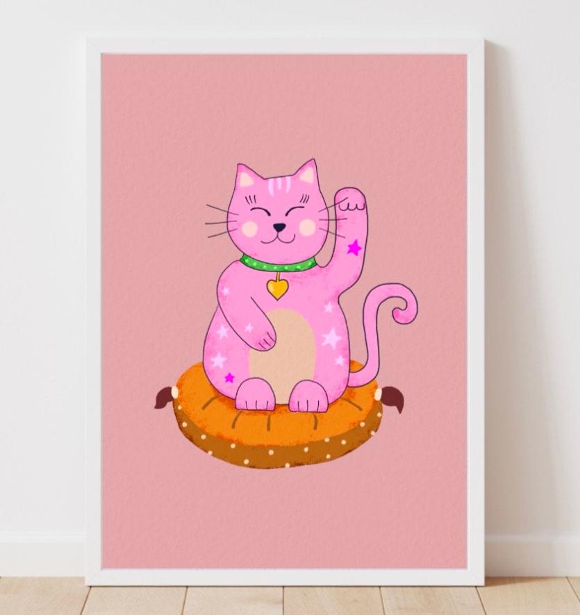 Lucky Cat Print-Little Fish Co.