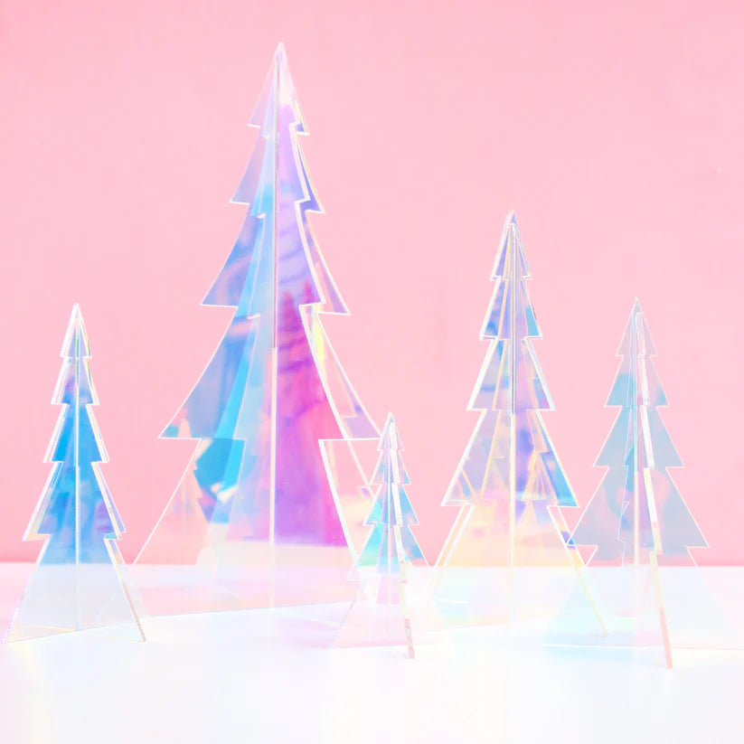 Iridescent 3D Acrylic trees - set of 5-Top 30 Christmas-Little Fish Co.