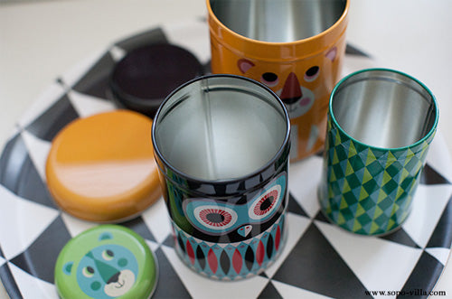 Omm Design Tin Cannisters - Set of 3-Little Fish Co.