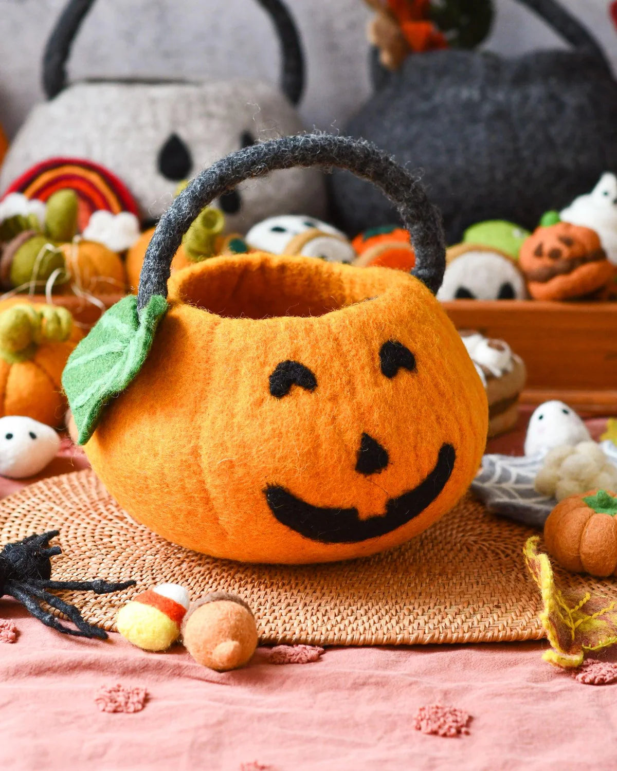 Felt Jack O Lantern Pumpkin Bag-Fun-Little Fish Co.