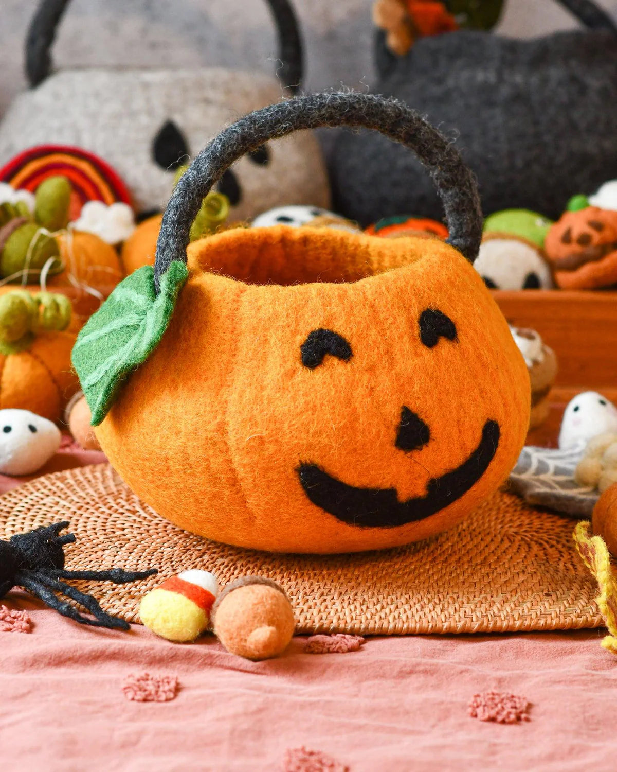 Felt Jack O Lantern Pumpkin Bag-Fun-Little Fish Co.