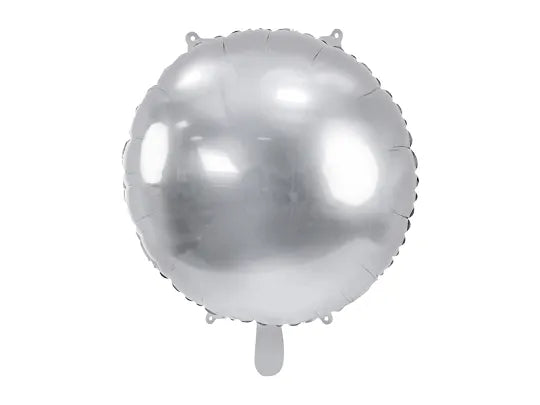 Round foil balloon 45cm silver-Little Fish Co.