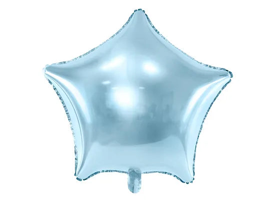 Foil Sky Blue Star Balloon - 48cm-Little Fish Co.