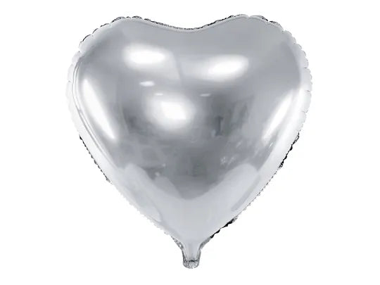 Foil Balloon heart in Silver 45cm-Little Fish Co.