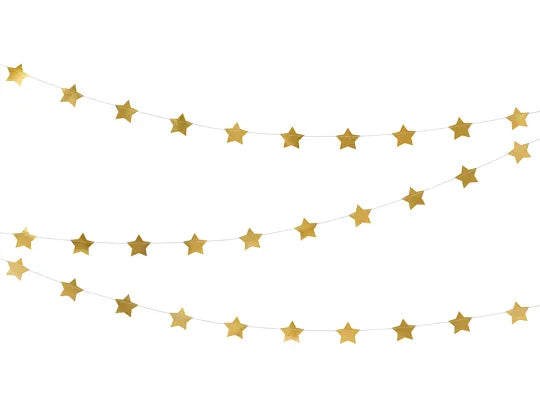 Gold Stars Garland (3.6m)-Little Fish Co.