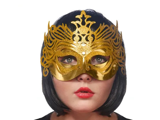 Party Mask With Ornament gold-Little Fish Co.