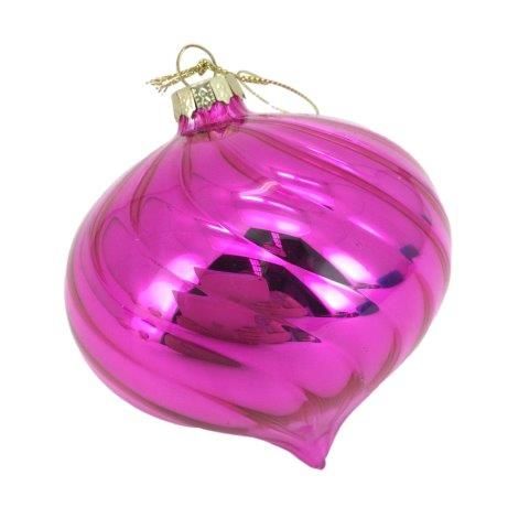 Shiny Magenta glass ornament drop-Little Fish Co.