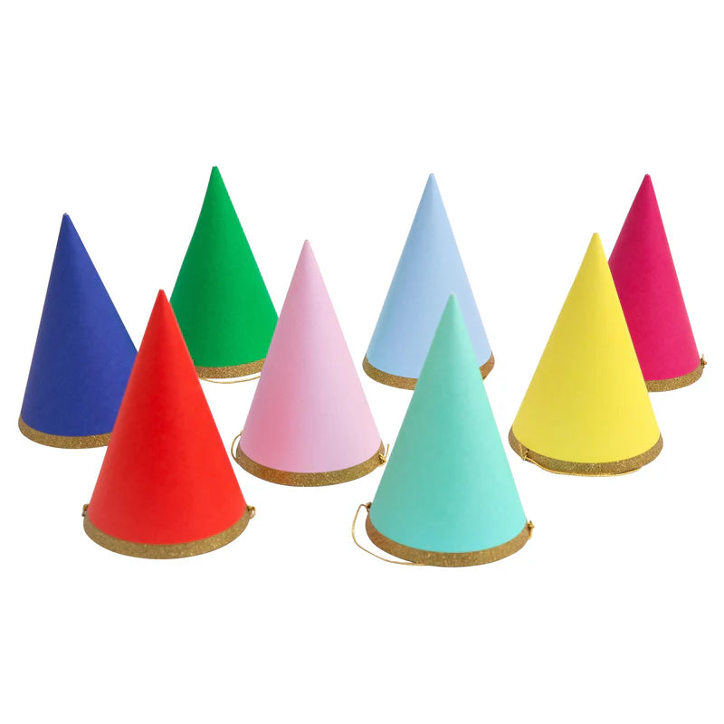 Multicolour Party Hats ( pack of 8 in 8 colours)-Fun-Little Fish Co.