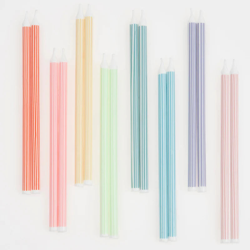Mixed bright candles ( pack of 16 in 8 colours)-Fun-Little Fish Co.