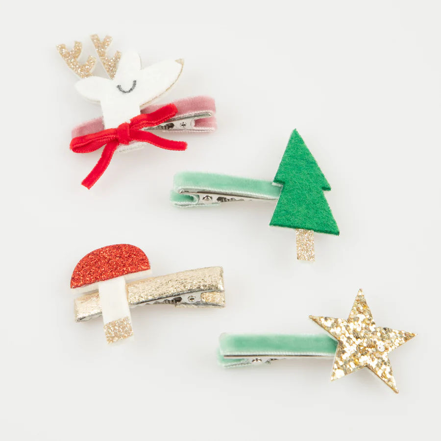 Christmas icon hair clips - Set of 8-Fun-Little Fish Co.