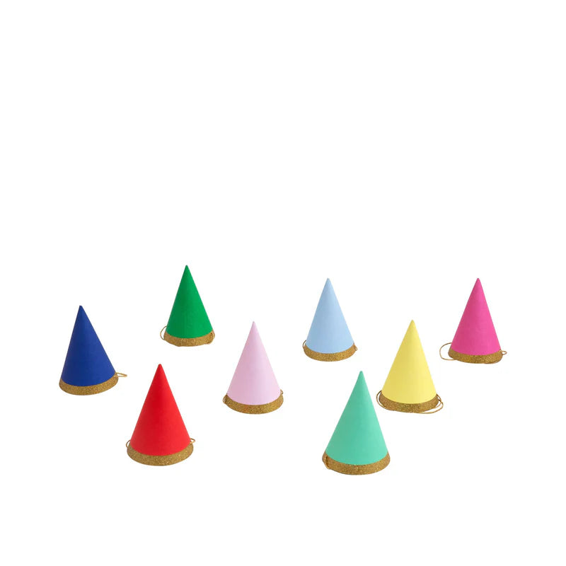 Multicolour Mini Party Hats ( pack of 8 in 8 colours)-Fun-Little Fish Co.