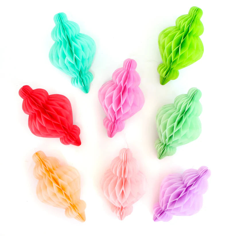 Rainbow honeycomb ornaments set of 8-Fun-Little Fish Co.