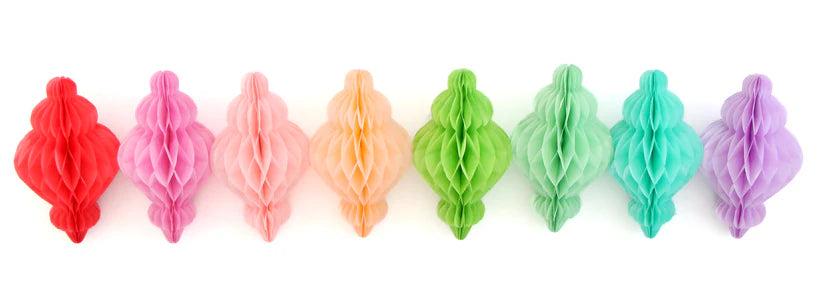 Rainbow honeycomb ornaments set of 8-Fun-Little Fish Co.