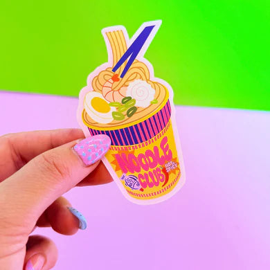 Noodle Cup Holographic sticker-Little Fish Co.