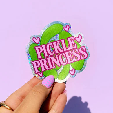 Pickle Princess Glitter sticker-Little Fish Co.