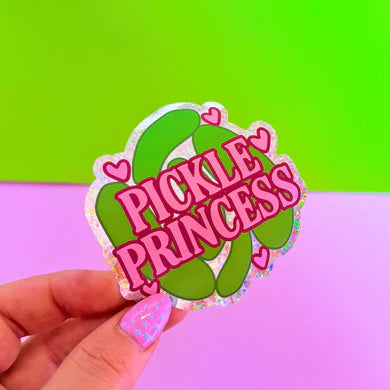 Pickle Princess Glitter sticker-Little Fish Co.